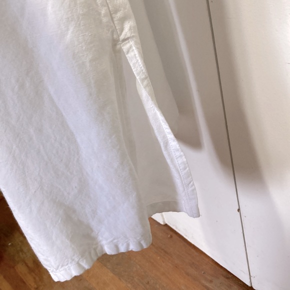 J Jill Linen Blend Wide Side Slit Leg White Pants Women's Large - Picture 12 of 16
